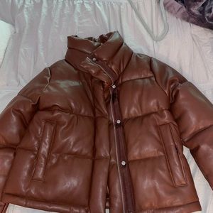 Abercrombie & Fitch Faux Leather Mini Puffer
